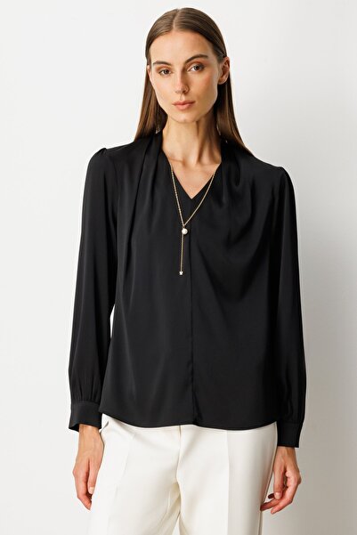 Ekol Μπλούζα με λαιμόκοψη σε σχήμα V με αξεσουάρ κολιέ