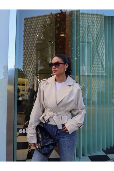 ESRAHELVACI Belted Short Trench