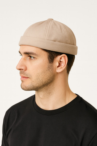 CosmoOutlet Ρυθμιζόμενο μπεζ ανδρικό καπέλο Docker με ετικέτα Brooklyn New York σε στυλ Streetwear Fashion