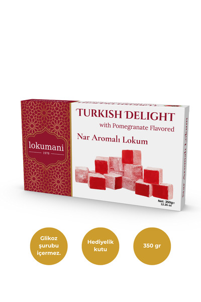 lokumani حلقوم تركي بنكهة الرمان 350 جرام