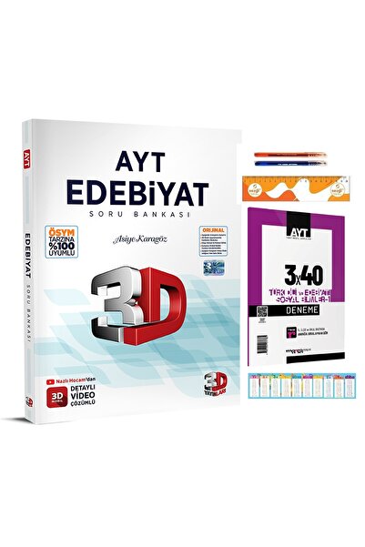 3D Yayınları AYT 3D Edebiyat Soru Bankası ve 2025 AYT Türk Dili ve Edebiyatı ...