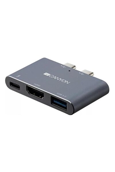 CANYON HUB USB CNS-TDS01DG, USB Tip C, HDMI, USB 3.0 (Argintiu)