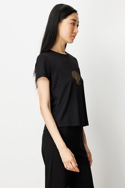 ON Short Sleeve Blouse with Stone Print on the Front