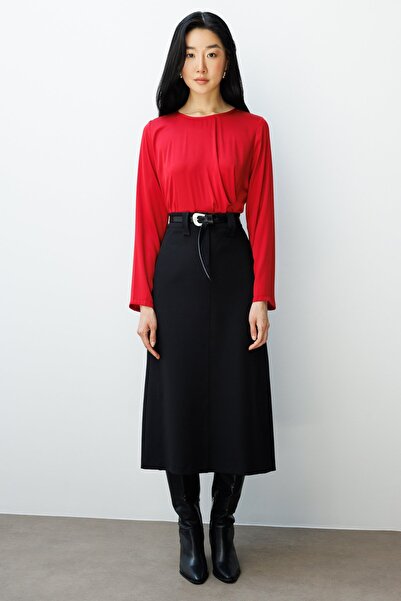 Ekol Midi Skirt with Waist Belt