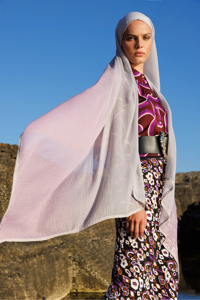 Mooncorn Gradient Muslin Shawl Lilac