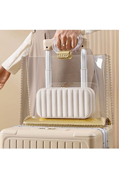 gaman Cutie portabilă de depozitare pentru bijuterii, din piele, cu oglindă, organizator pentru inele, cercei și coliere