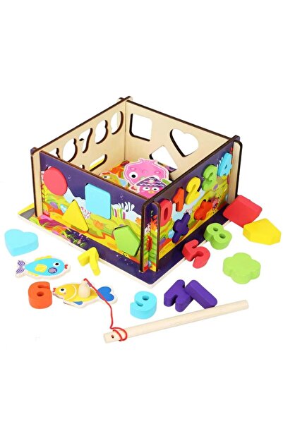 SDX Market Joc de pescuit magnetic din lemn și cutie de pescuit inteligentă c...