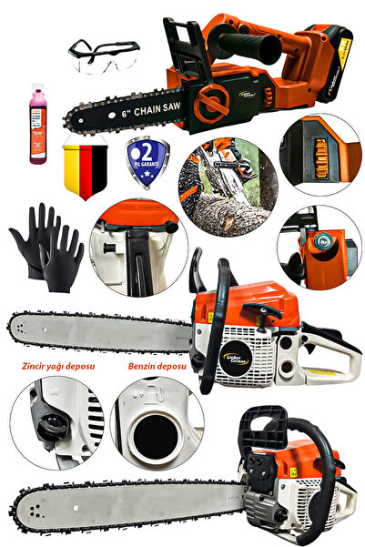 Lieber German LGT5800 Benzinli Ağaç Odun Kesme Bıçkı Motoru + Dal Budama Test...