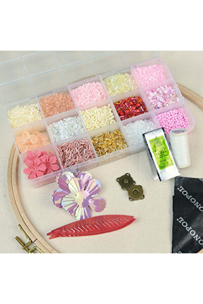 Prestij Boncuk Σετ κατασκευής τσάντας με χάντρες σε ροζ αποχρώσεις 17 διαφορε...