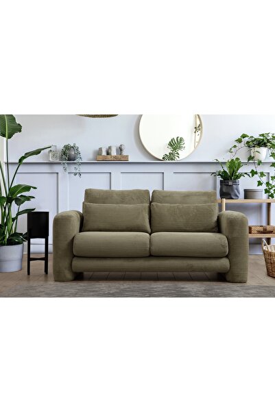 Vivense LİLLY FİTİLLİ KADİFE İKİLİ KOLTUK, YEŞİL