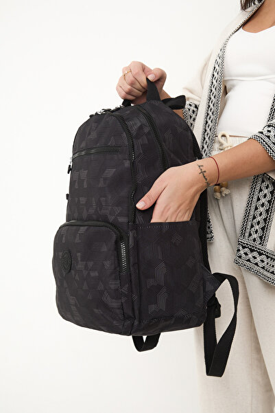 YOGII Balen Model Unisex Water Resistant Crinkle Fabric Backpack with Laptop Compartment