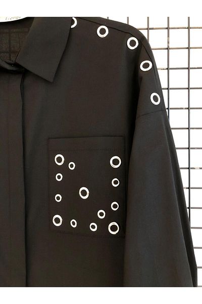 Armine Stone Detailed Hidden Button Shirt Autumn-Winter
