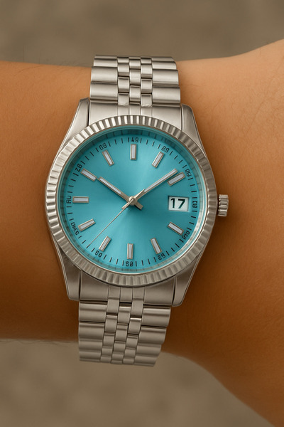 LOOQ Stylish Design Steel Band Men Wristwatch with Calendar