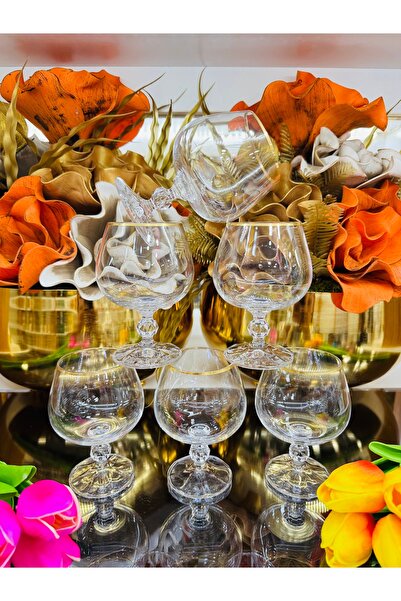 EVRA Bohemia Kristal Altın Yaldızlı Kahve Yanı Su Bardağı 250cc