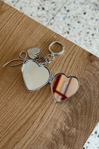 klovi إكسسوار حقيبة مفتاح مرآة على شكل قلب معدني