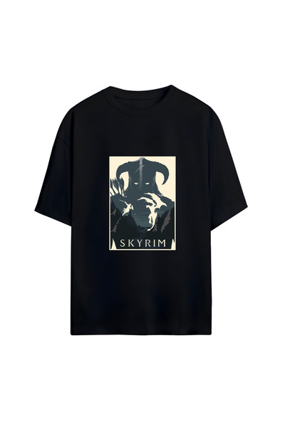 GraffTee SKYRIM UNISEX PAMUČNA MAJICA PREVELIKOG VELIČINA