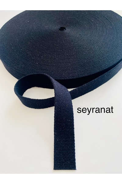 seyranat شريط منسوج ضيق 100% قطن لون أسود 3 سم 3 أمتار حزام لحقيبة اليد
