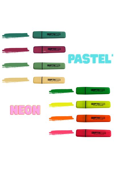 Gıpta 4 Colors Neon 4 Colors Pastel Highlighter Set