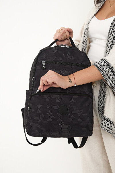 YOGII Balen Model Unisex Water Resistant Crinkle Fabric Backpack with Laptop Compartment