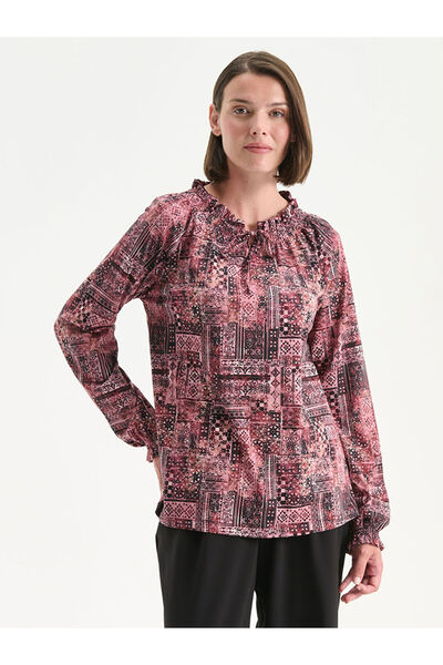 LC Waikiki Quality Parts from Celebi Store |   Tie Collar Patterned Blouse