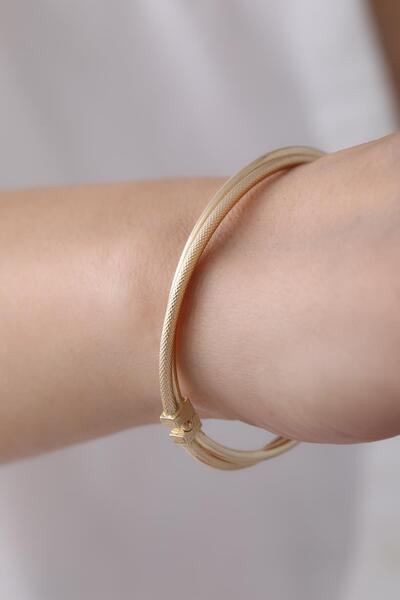 Tufanlar Kuyumculuk 14 Ayar İkili Oval Altın Kelepçe