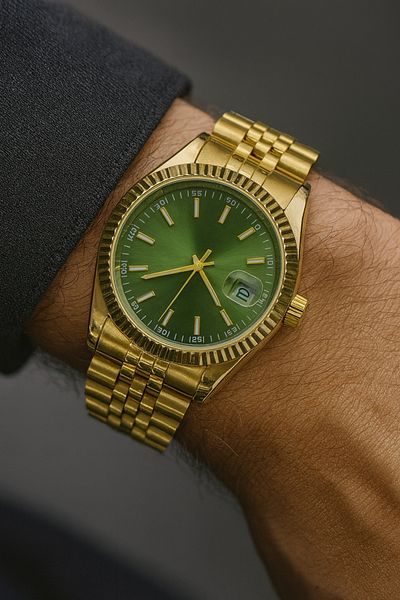 LOOQ Stylish Design Steel Band Men Wristwatch with Calendar