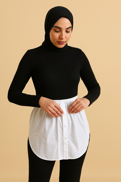 mirach Open Sides U Model Shirt Skirt Buttoned Cotton Modern Design for Stylish and Comfortable Use