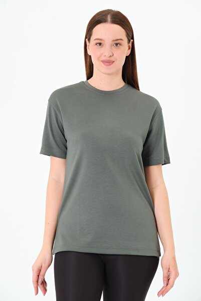 Sortie Tricou cu mânecă scurtă pentru femei, modal, kaki, basic MD1064