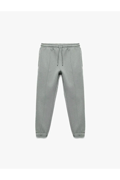 Koton Beli Bağcıklı Cep Detaylı Pamuklu Şardonlu Basic Gri Erkek Çocuk Eşofman Altı 6Wkb40060Tk