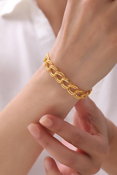 Tufanlar Kuyumculuk 22 Ayar Samanyolu Desenli Altın Bileklik (1 cm)