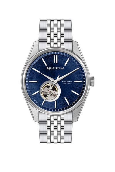 Quantum Qmg1207.390 Q Master Sapphire Glass Steel Band Steel Case 10 Atm Water Resistant Metallic Color