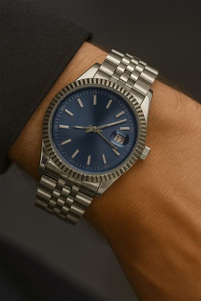 LOOQ Stylish Design Steel Band Men Wristwatch with Calendar