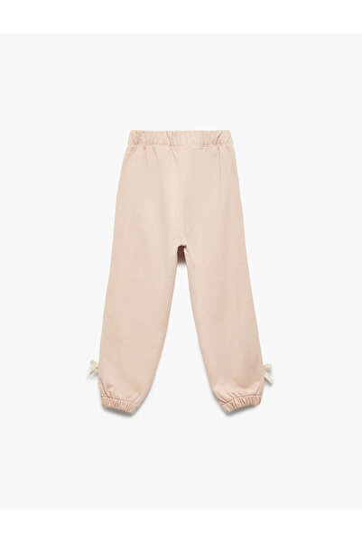 Koton Βαμβακερό φιόγκο με λεπτομέρεια σε ροζ χρώμα Jogger Pink Baby Girl Sweatpants 6Wmg40057Ak