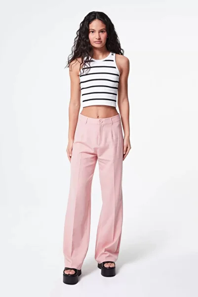 Bak Moda Palazzo Mold Premium Fabric Pink Trousers