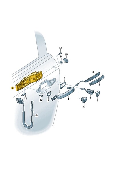 Bisra Left Front Exterior Door Handle Inner Bracket for Audi A3 Sedan 2013-2016 8V0837885