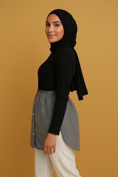 mirach Open Sides U Model Shirt Skirt Buttoned Cotton Modern Design for Stylish and Comfortable Use