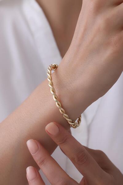 Tufanlar Kuyumculuk 14 Ayar Sarmal Altın Kelepçe