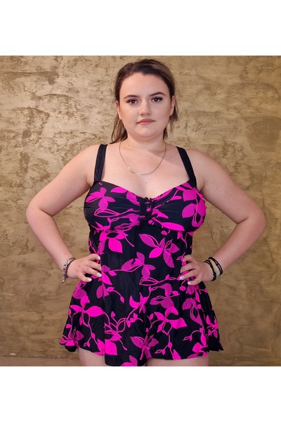 ihaoo Women's two-piece swimsuit with Fuchsia print
