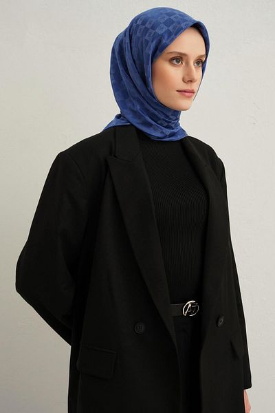 Armine Cotton Silk Scarf - Denim Blue 26