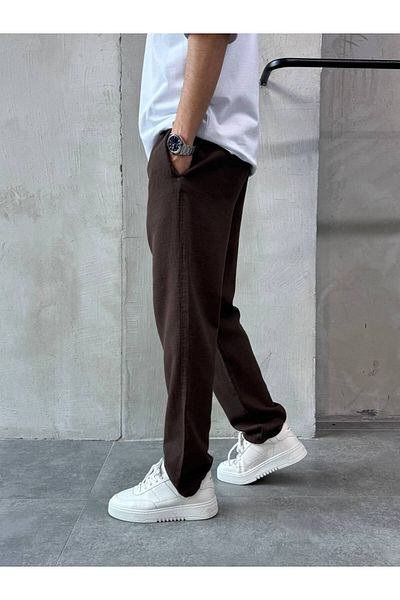 XPUPPETWEAR Brown Relaks Fit Relaxed Cut Linen Trousers