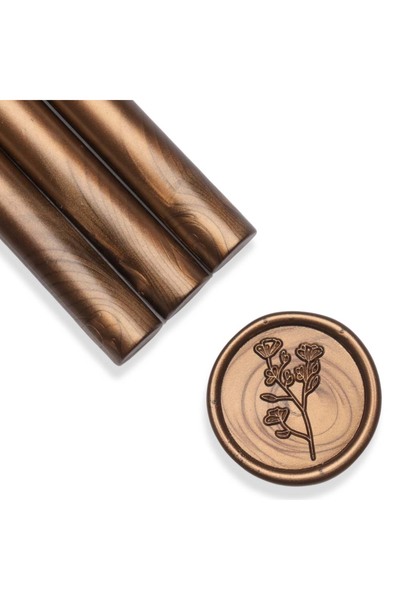 ARTIZAAR Set 5 batoane ceara, maro tabacco, sidefat metalizat, 1.1 x 13 cm, ceara pentru sigilii, invitatii