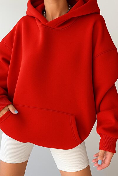 DM DOLCE MORE Hanorac unisex cu glugă din bumbac pieptănat cu 3 fire