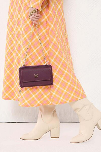 Levidor Çok İşlevli Telefon Bölmeli Cüzdan Çanta Mor