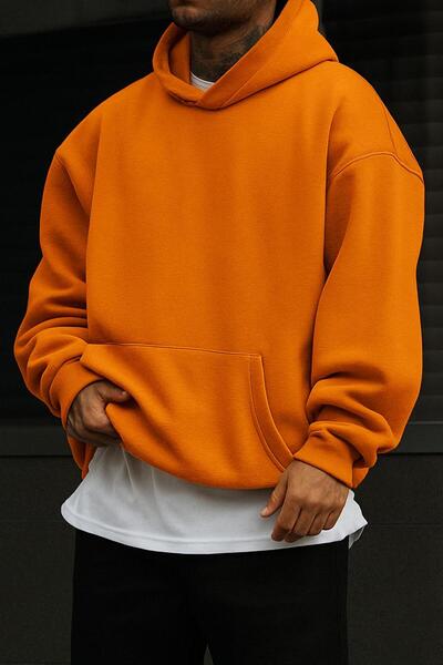 E-ROMA Hanorac unisex cu glugă din bumbac pieptănat cu 3 fire