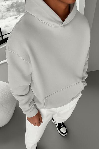 DM DOLCE MORE سترة رياضية بقلنسوة للجنسين مصنوعة من القطن الممشط بثلاث خيوط