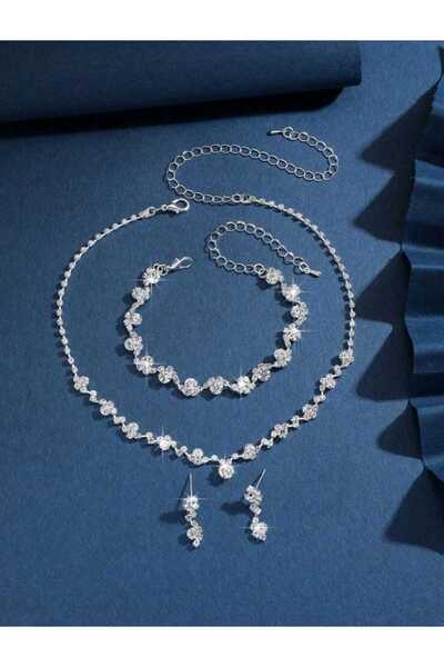 LUAR PRENSES IŞILTISI 3`LÜ SET (KOLYE+BİLEKLİK+KÜPE)