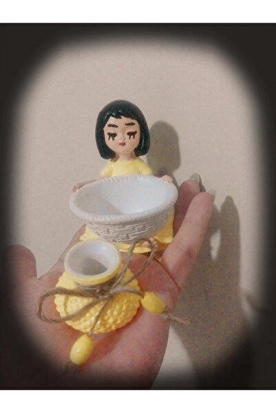 Handmade sunumluk lokumcu kız vazolu 2li vernikli suya dayanıklı şekerlik el ...