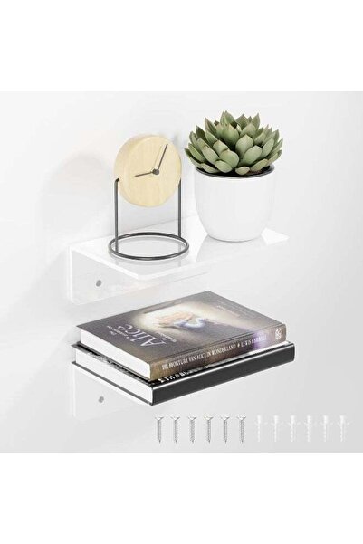 Generic TPGP Acrylic Floating Shelves 2 Pack, 8 Inch White Acrylic Wall Shelv...