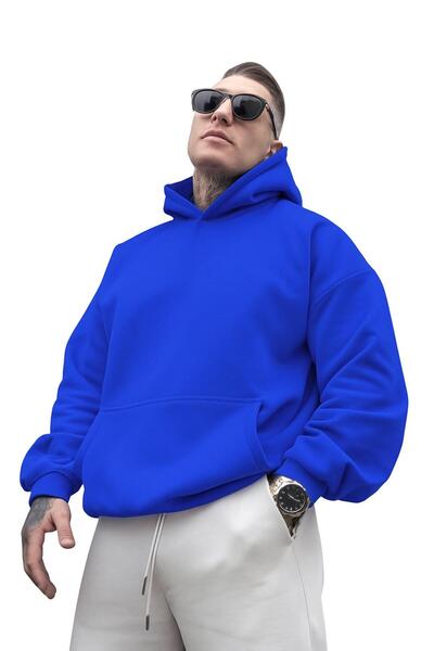 BENROMA Hanorac unisex cu glugă din bumbac pieptănat cu 3 fire