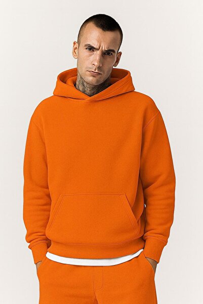 DM DOLCE MORE Hanorac unisex cu glugă din bumbac pieptănat cu 3 fire